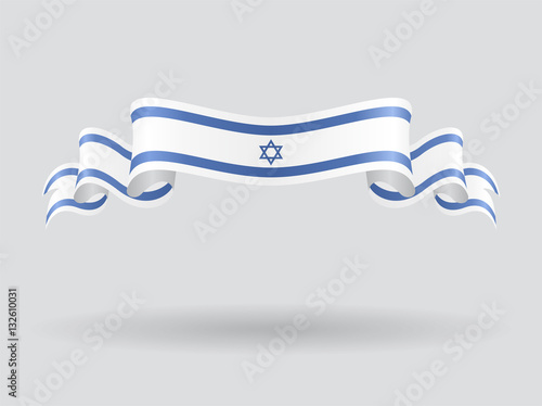 Israeli wavy flag. Vector illustration.