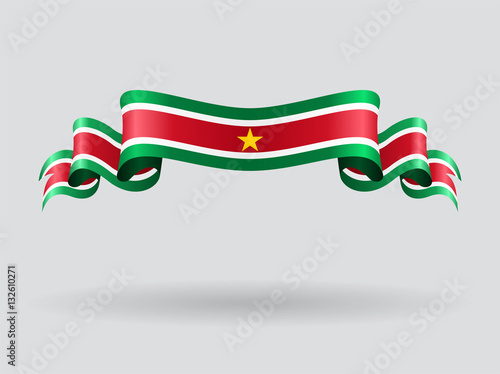 Surinamese wavy flag. Vector illustration.