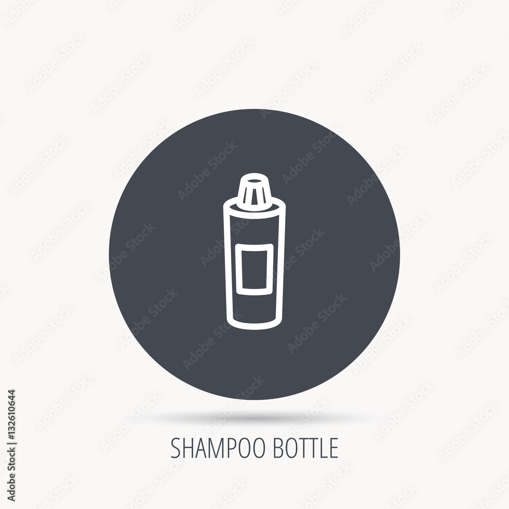 Shampoo bottle icon. Liquid soap sign. Round web button with flat icon. Vector Shampoo bottle icon. Liquid soap sign. Round web button with flat icon. Vector