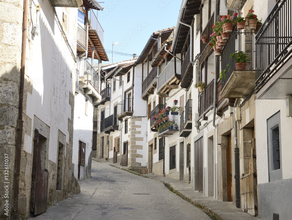 Street in the  old  village  of Candelario, Spain