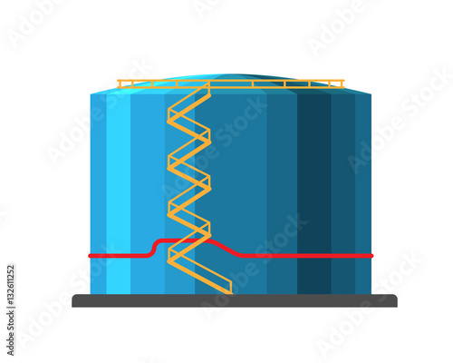 Oil barrel capacity tank vector.