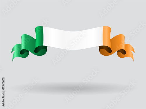 Irish wavy flag. Vector illustration.