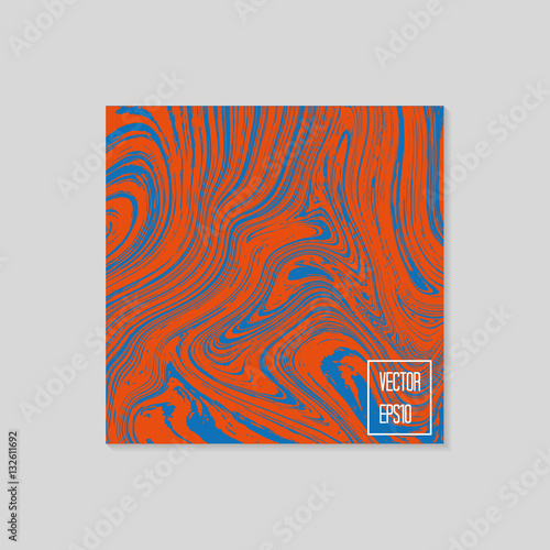 Abstract card with liquid lines. Marble effect. Vector illustration.