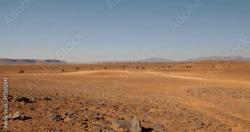 Stony Flats In Sahara Desert, Morocco photo