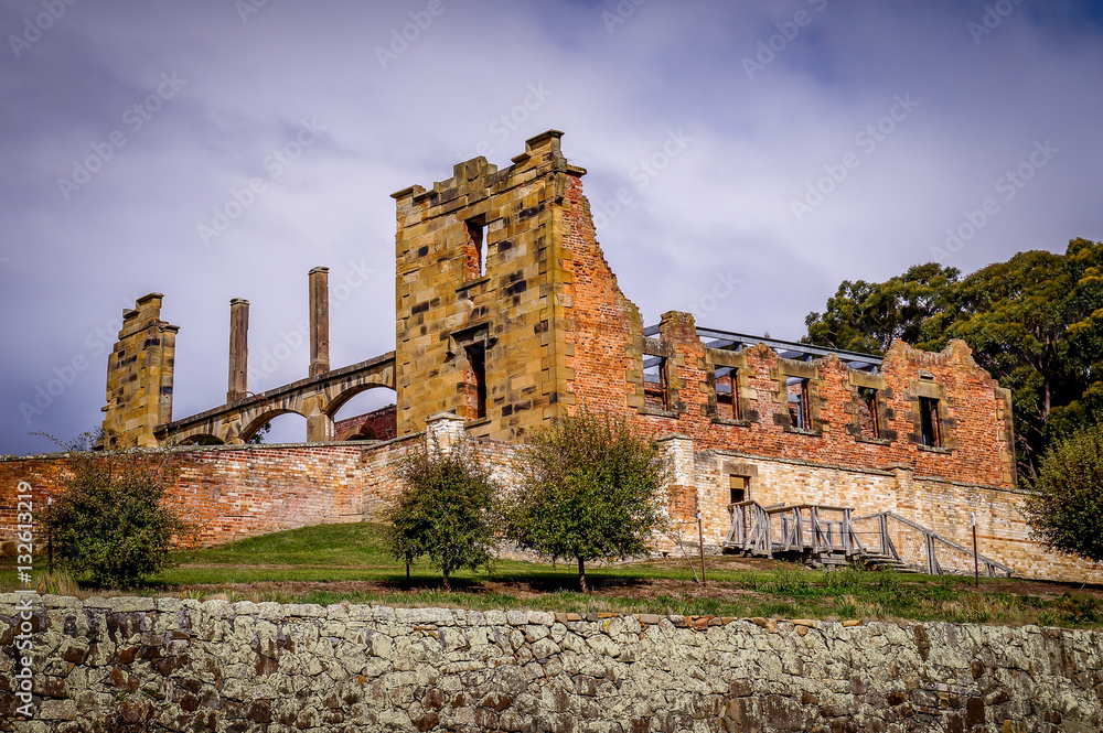 The UNESCO world heritage penitentiary Port Arthur is located in Port Arthur Historic Site on the Tasman Peninsula, Tasmania, Australia.