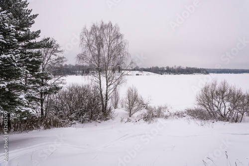 Beautiful winter landscape on a big river. © Valery Smirnov