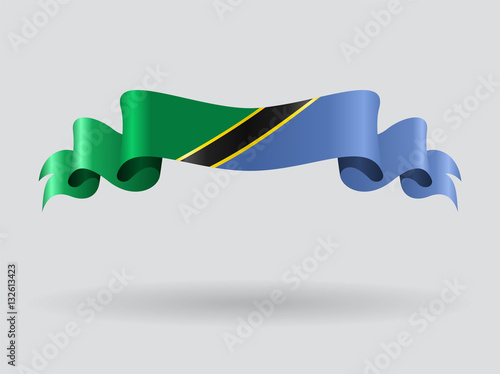 Tanzanian wavy flag. Vector illustration.