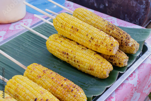 Grilled corn, street food of Thailand