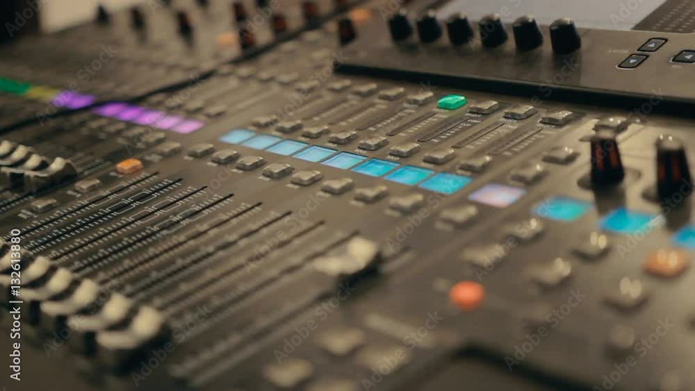 equalizers, sound studio, audio console, mixer, sliders equalizers, sound studio, audio console, mixer, sliders