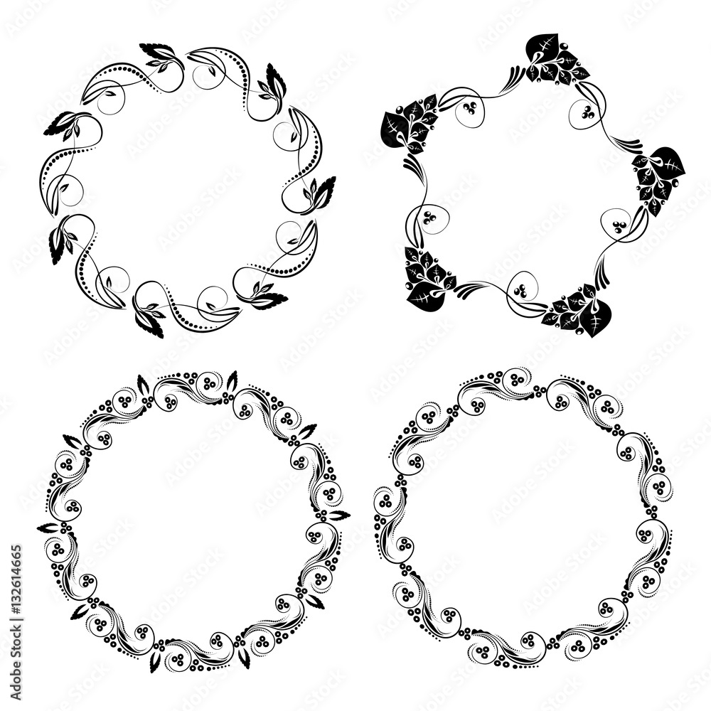 Elements of a pattern arranged in a circle for your creativity at the center Elements of a pattern arranged in a circle for your creativity at the center