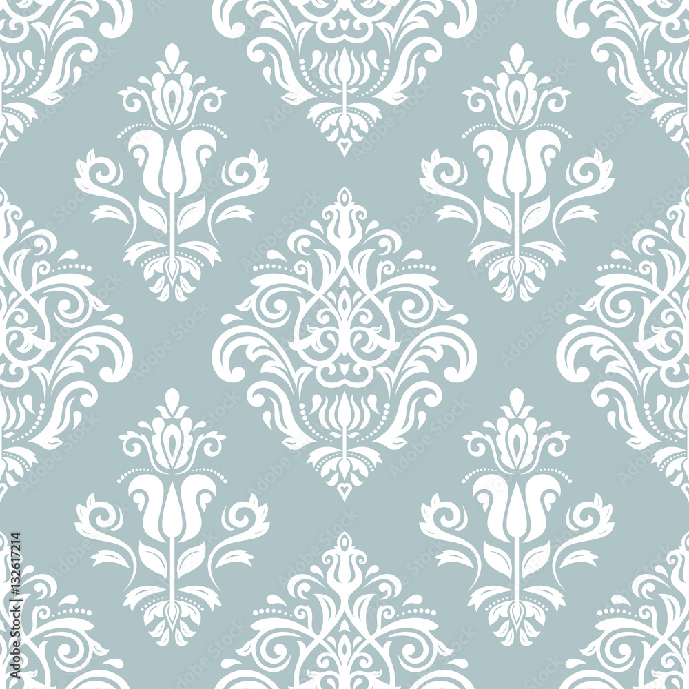 Seamless classic vector light blue and white pattern. Traditional orient ornament. Classic vintage background Seamless classic vector light blue and white pattern. Traditional orient ornament. Classic vintage background