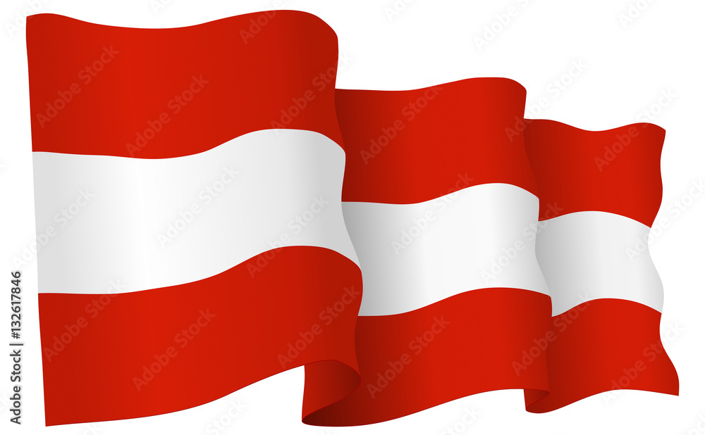 Naklejka premium Austria Flag Waving Vector Illustration