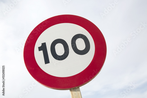 One Hundred Miles Per Hour Sign