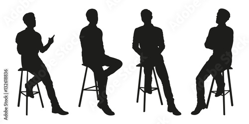 Sitting Man Vector Silhouettes