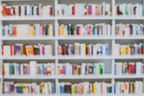 Photography blurred library or bookshop background