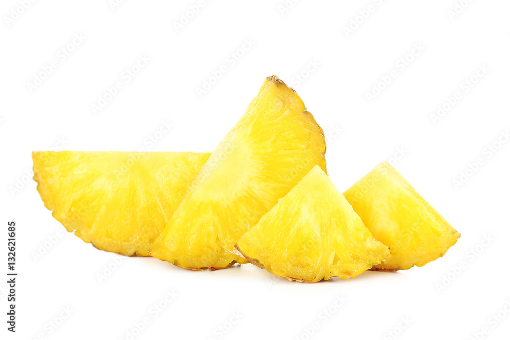 Slices of pineapple isolated on a white Slices of pineapple isolated on a white