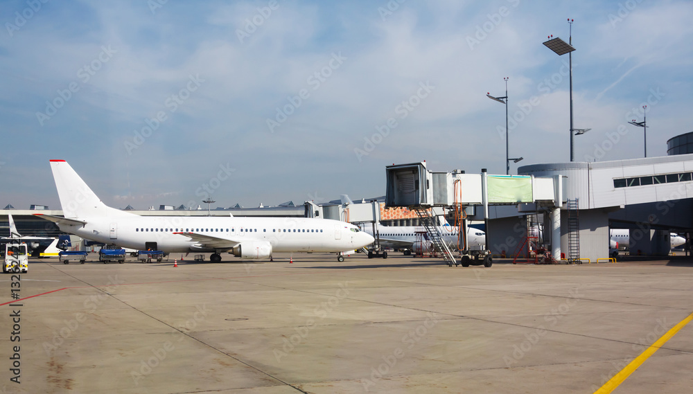 Fototapeta premium airplane preparing to take off at the airport