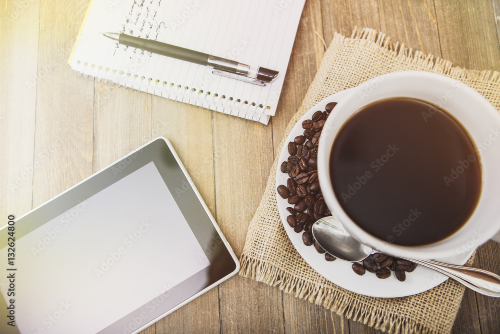 Coffee Background with Tablet Coffee Background with Tablet