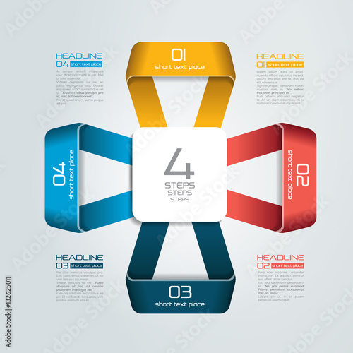 4 steps connected infographic. Vector illustration.