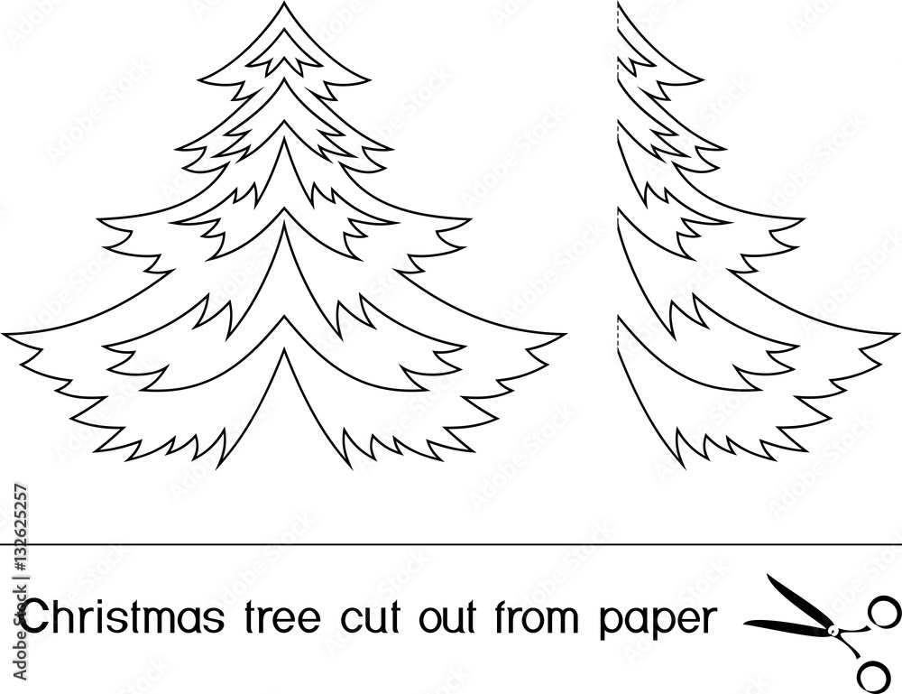 Christmas tree cut out from paper