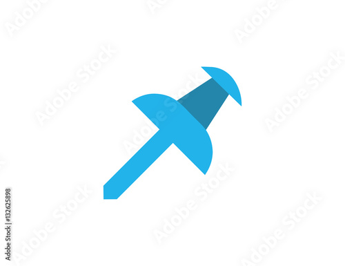 Vector modern push pin office tool icon