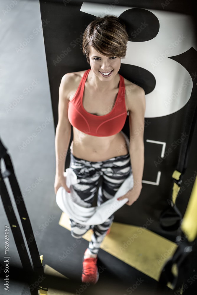 Athletic girl in gym Athletic girl in gym