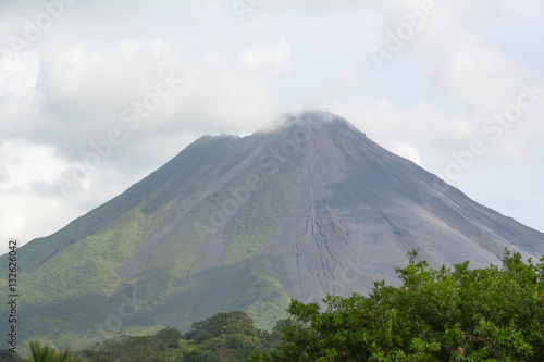 View of Arenal volcano cone from close distance, Costa Rica