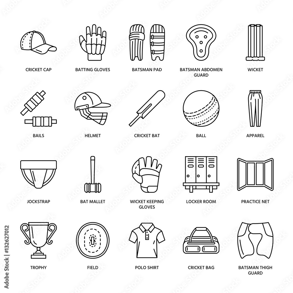 Cricket Accessories With Helmets And Bats Stock Photo, Picture and