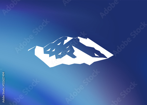 Snow mountains peak (Denali) logo. Mount McKinley.