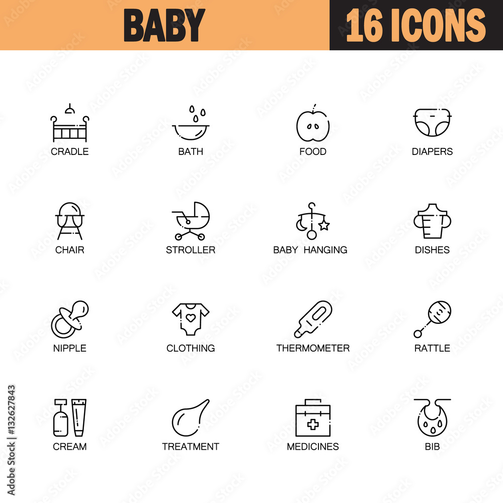 Baby's icon set Baby's icon set
