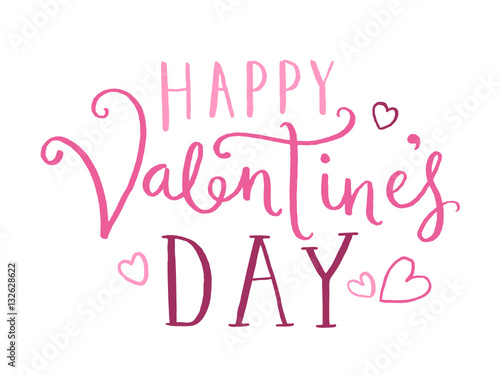 HAPPY VALENTINE’S DAY Banner in handdrawn fonts with hearts