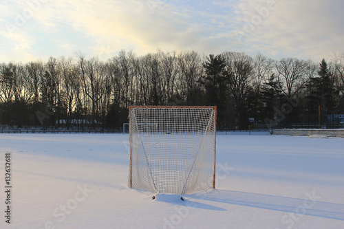 Lacrosse goal in snow