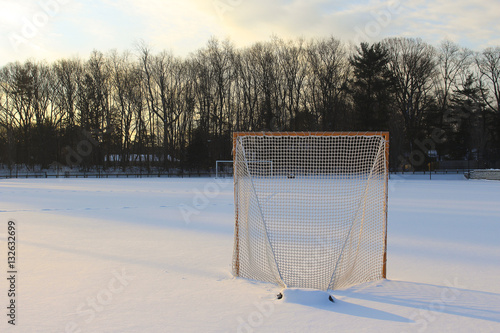 Lacrosse goal in snow