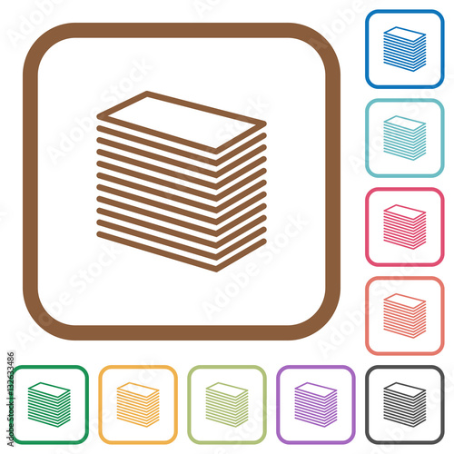Paper stack simple icons