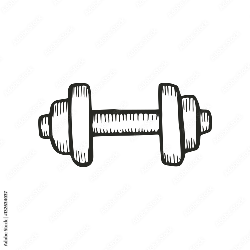 dumbbell drawing. vector illustration Stock Vector Adobe Stock