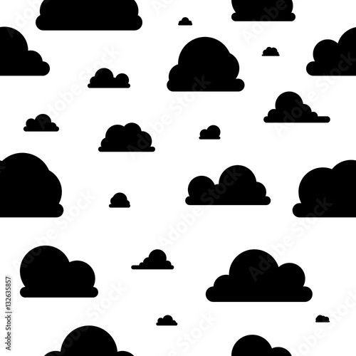 Wolken - Muster - schwarz weiß