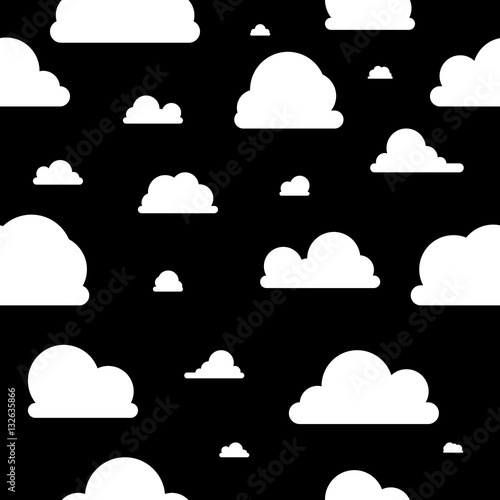 Wolken - Muster - schwarz weiß - negativ