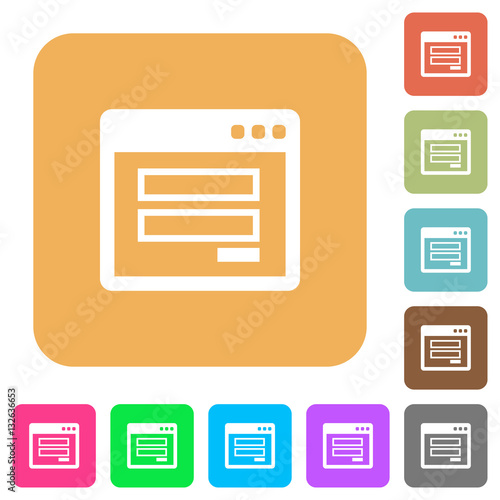 Login window rounded square flat icons