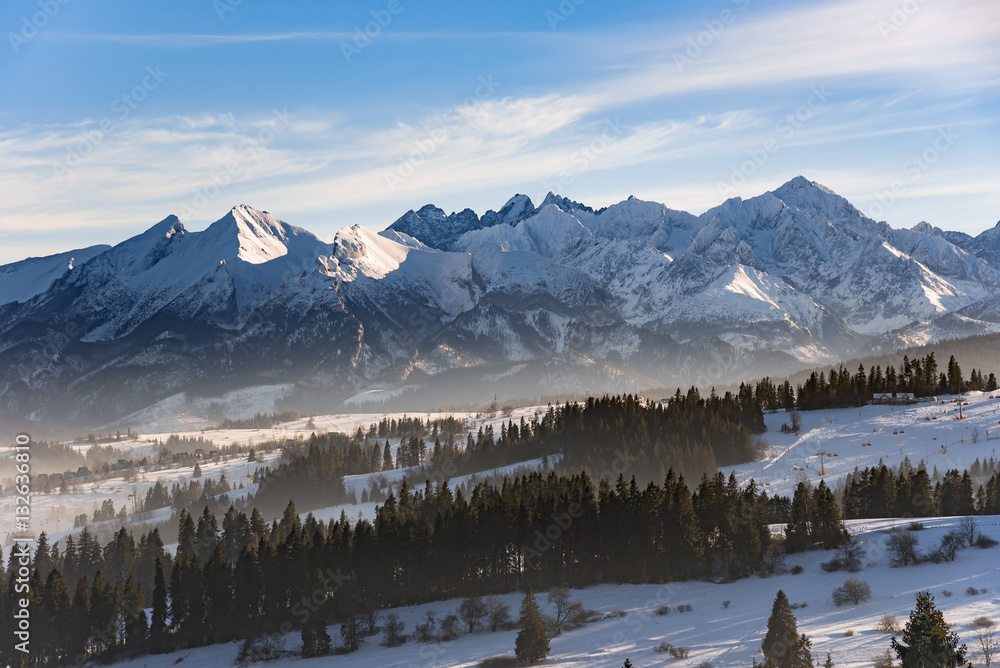 Obraz premium Winter landscape of High Tatra Mountains