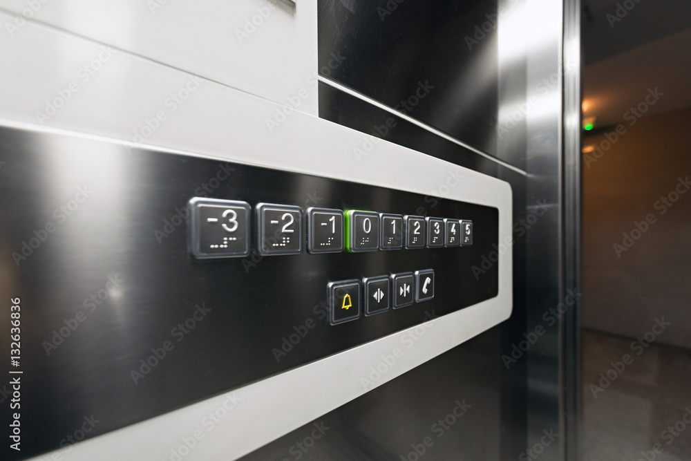 Lift push buttons with numbers and braille code. Elevator button Lift push buttons with numbers and braille code. Elevator button
