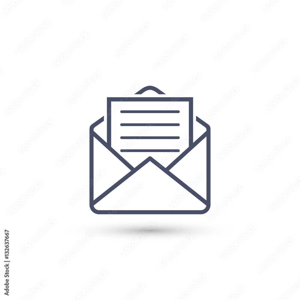 Envelope with letter icon, vector. Envelope with letter icon, vector.