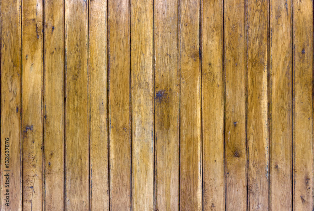 Wood texture plank grain background, wooden desk table or floor panorama
