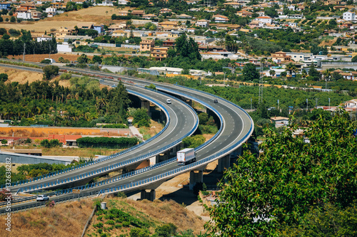 Motion Cars On Freeway In Spain, Europe