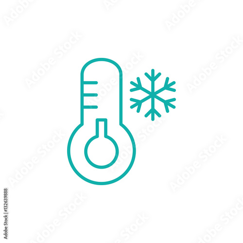 thermometer termometer temperature thin line outline icon blue