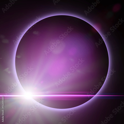 Fototapeta Naklejka Na Ścianę i Meble -  exotic planet surrounded by purple light