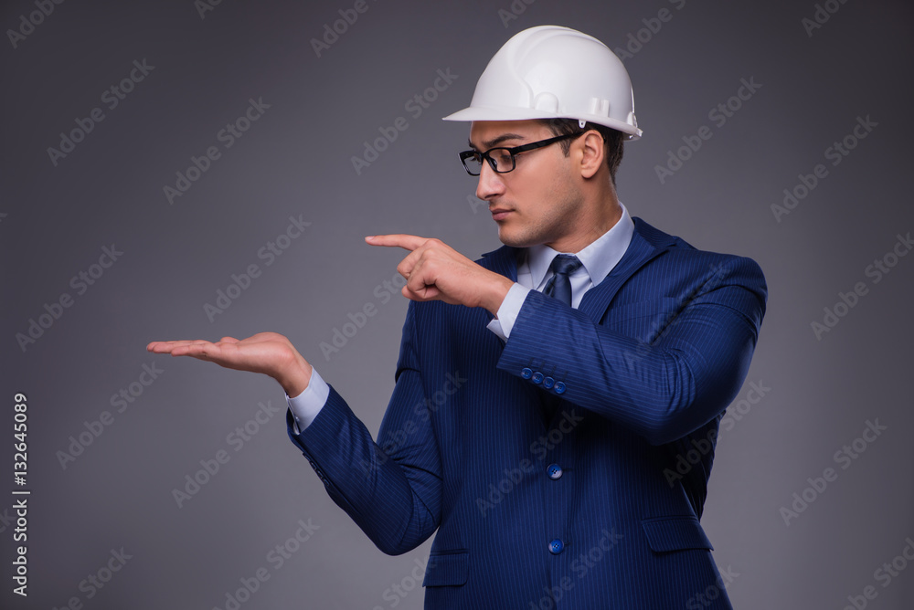 Young architect in industrial concept Young architect in industrial concept
