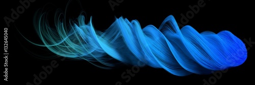 Foto 3d abstract with blue lines. comet form version