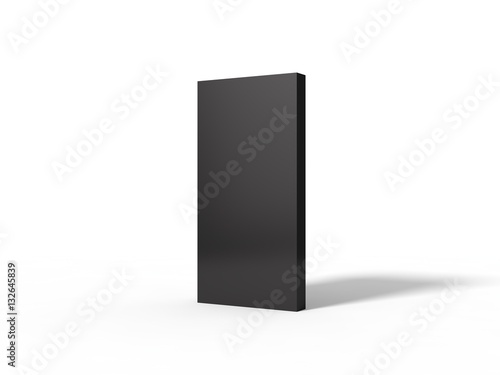 3d illustration of black monolith. photo