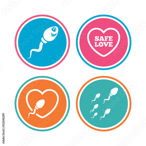 Sperm icons. Fertilization or insemination signs.