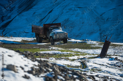 Ancient settlement in the mountains, Xinaliq, Khynalik photo